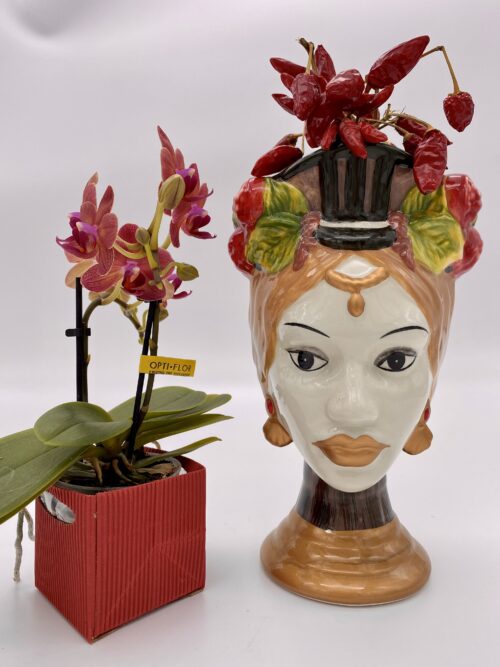 Vaso faccia grande bianca Sicily